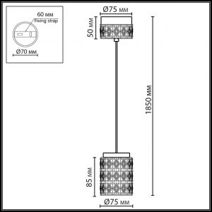 5453/5L L-VISION ODL_EX26 011 светлая бронза/бежевый/металл/керамика/акрил Подвес LED 5W 3000K LULU