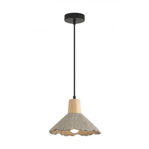 8351/1A SUSPENTIONI LN26 326 черный/серый/бежевый, металл/дерево/цемент Подвес E27 60W 220V EOLIANA