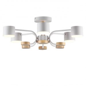 8231/6C COMFI LN26 336 белый, металл/дерево/пластик Светильник потолочный LED GX53 6*9W 220V RONDO