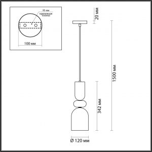 5235/1 MODERNI LN26 149 хром Подвес E27 1*60W 220V GILLIAN