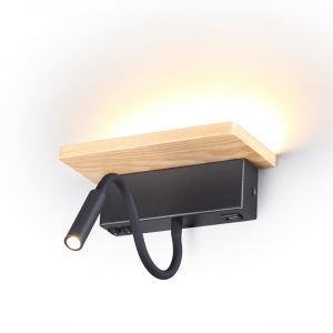 3868/8WL HIGHTECH ODL19 475 св.дерево/дерево Настен. светильник LED 8W 560Лм 3000К USB зарядка WOODY