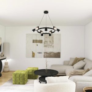 8237/9 COMFI LN26 256 черный, металл Светильник подвесной GU10 LED 9*7W 220V ILMINA