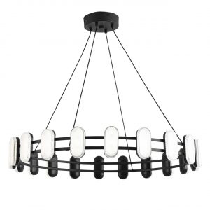 8342/40L LEDIO LN26 226 черный/белый металл/акрил Люстра подвесная LED 40W 4000K 220V OVELA