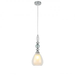 8293/1A MODERNI LN26 367 хром/белый/прозрачный, металл/стекло/хрусталь Подвес E27 1*60W 220V GANNA