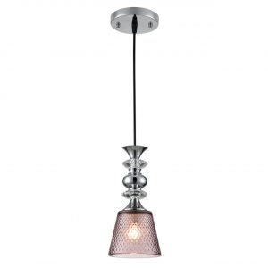 8048/1A SUSPENTIONI LN26 392 хром/розовый металл/стекло Подвесной светильник E27 1*60W 220V MANOLA