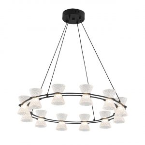 8341/42L LEDIO LN26 228 черный/прозрачный металл/акрил Люстра подвесная LED 42W 3000K 220V VINORA