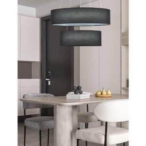 8371/40L LEDIO LN26 258 черный, металл/текстиль/силикон Люстра подвесная LED 40W 3000/4000/6000K 220V KAVA