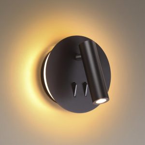 3911/9WL HIGHTECH ODL20 471 черн/металл Наст-й св-к с лампой д/чтения с выкл LED 9W 3000K 220V BEAM