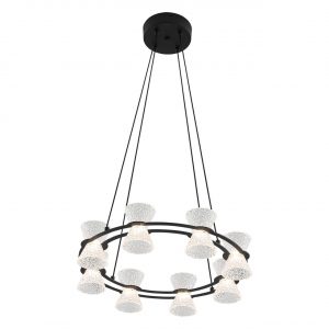 8341/28L LEDIO LN26 228 черный/прозрачный металл/акрил Люстра подвесная LED 28W 3000K 220V VINORA