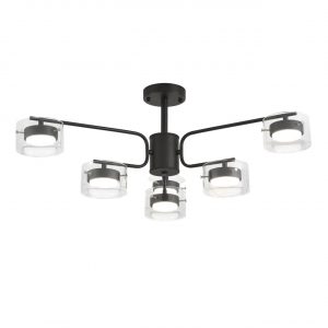 8349/6C COMFI LN26 232 черный/прозрачный, металл/стекло Светильник потолочный LED GX53 6*7W 220V NATALINA