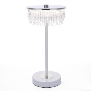 8253/1TL LEDIO LN26 531 серебро/белый/прозрачный, металл/акрил Настольная лампа LED 7W 4000К 220V SATIANA
