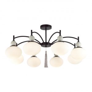 8273/8C NEOCLASSI LN26 041 черный/серый/белый, металл/керамика/стекло Люстра потолочная Е14 8*40W 220V GLORIYA
