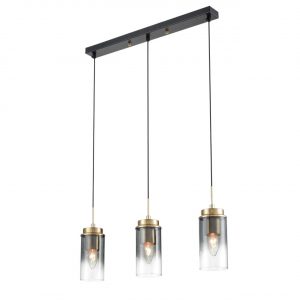 8101/3A COMFI LN26 407 черный/бронза металл/стекло Подвес Е14 3*40W 220V ISHA