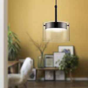 8232/1 COMFI LN26 230 черный/прозрачный, металл/стекло Подвес LED GX70 1*10W 220V NATALINA