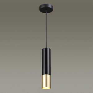 3876/1L HIGHTECH ODL19 399 черный с золотом Подвесной светильник GU10 1*50W 220V KIKO