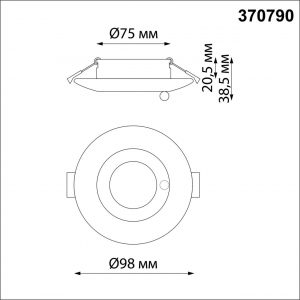 370790 SPOT NT21 596 хром Светильник встраиваемый влагозащищенный IP44 GU10 50W 220V WATER