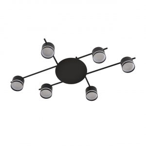 8362/6C COMFI LN 000 черный, металл/акрил Светильник потолочный GX53 LED 6*7W 220V BERTY