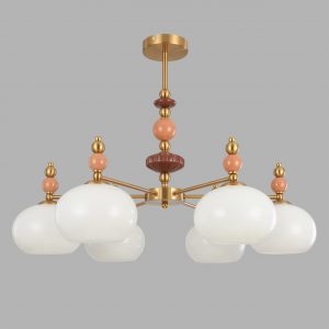 8425/6C MODERNI LN27 170 бронза/белый/бежевый/коричневый,  металл/керамика/стекло Люстра потолочная E27 6*60W 220V PICCOLO