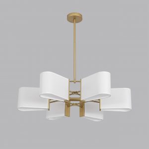 8414/6 MODERNI LN27 145 золото/белый,  металл/текстиль Люстра Е14 6*40W 220V SAMPO