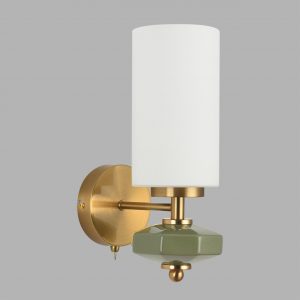 8427/1W MODERNI LN27 175 латунь/белый/зеленый,  металл/керамика/стекло Бра E27 60W 220V MILA