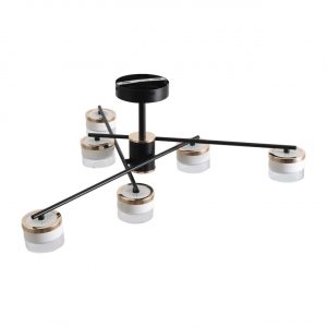 8403/6C COMFI LN 000 черный/золотой, металл/акрил Светильник потолочный GX53 LED 6*7W 220V CHARLY