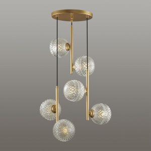 5292/6 MODERNI LN23 000 матовое золото Светильник подвесной E27 6*8W LED 220V GENEVA